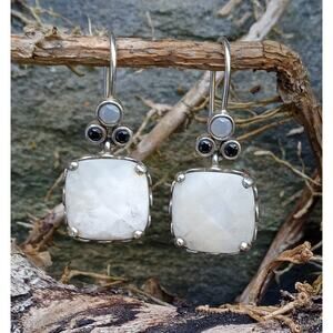 Vintage Pandora Earrings, Sincerity Silver, Mother of Pearl Earrings .925 Silver